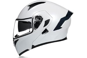 Woljay Casco Moto Modulare Integrato apribile Parasole caschi Doppia Visiera per uomo donna Scooter Adulto DOT ECER22-05