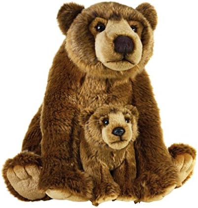 National Geographic"GRIZZLY NSG Stuffed Animals Mother with Baby Plush Toy (2-Piece, Natural)