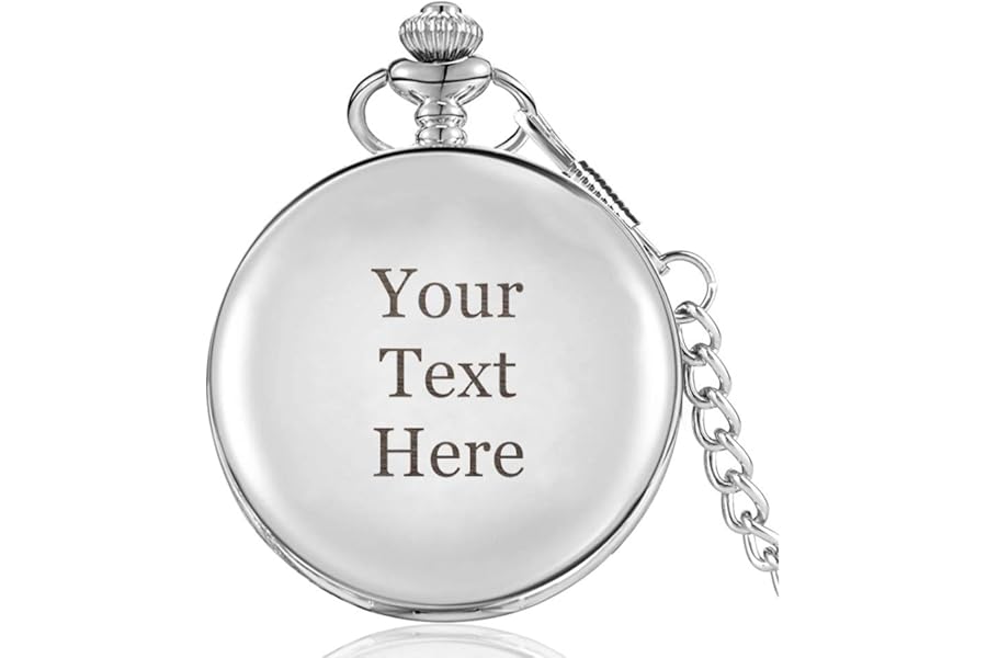EDSG Personalised Pocket Watch | Engraved Watch | Custom Gift for Dad Daddy Father Boyfriend Husband Uncle Usher Best Man Grooms Stepfather Grandad Fathers Day Gift with Box