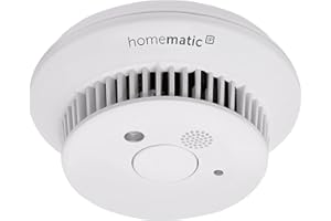 HOMEMATIC IP EQ3-AG HMIP-SWSD Sensor óptico Interconectables Inalámbrico Color Blanco - Detector de Humo (Batería, 5-30 °C, -5-30 °C, Litio, EN 14604, vfdb 14-01, CE, Q-Label)
