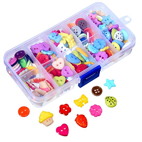 Outus 240 Stück Nähknopf Handwerk Knöpfe Resin Schaltfläche mit Kunststoff Aufbewahrungsbox für DIY Nähen Handwerk - 2