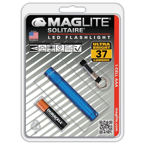 Mag-Lite LED Solitaire bis zu 37 Lumen, 8 cm Mini Taschenlampe, inkl. 1 Micro-Batterie und Schlüsselanhängerschlaufe, blau, SJ3A116 - 5