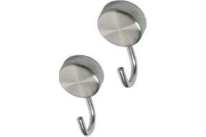 HAB & GUT -MC601-2 Crochets magnétiques en Acier INOX avec de la Silicone antiglissante, Ø : 26,5 mm, Crochets aimantés