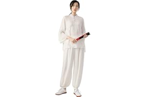 KSUA Womens Tai Chi Kleidung Chinesische Kung Fu Kleidung Baumwolle & Leinen Kampfkunst Uniform für Kung Fu Taichi Zen Meditation Kampfkunst Wing Chun