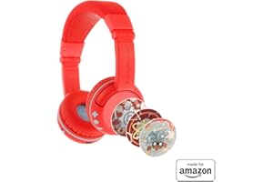 ONANOFF All-New, Made for Amazon BuddyPhones PlayTime Volume-limiting Bluetooth Child Headphones Age (3-7), Poppy Red