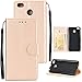 Price comparison product image Xiaomi Redmi 4X Case, Xiaomi Redmi 4X Cover, Alfort Three Card Photo Frame Series Case Cover Material Premium Hybrid PU Leather Magnetic Flip Wallet for Xiaomi Redmi 4X 5.0" Smartphone Fashion Design Simple Style Stand Function (Golden)