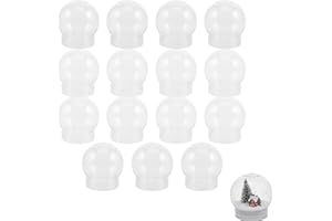 VEEMOON Empty Snow Globes for Crafts, 15pcs Diy Snow Globe With Screw Off Cap 4 Inch Cookies Jar Diy Crafts Christmas Fairy Lights Plants Flower Valentine Home Decoration