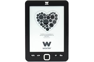 Woxter Scriba 195 Paperlight Noir - eBook Reader 6 « (1024 x 758, Perle e-Ink, Affichage rétro-éclairé, EPUB, PDF, Micro SD, détient Plus de 4000 Livres, Autocollant de Texture) Couleur Noir