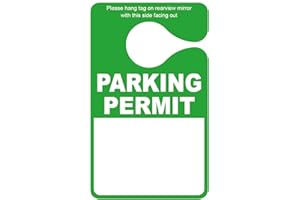 Poskornwel Parking Permit Hang Tag, 3 x 5 inch, 50 PCS Green Plastic, Blank Parking Passes for Car Rear View Mirror