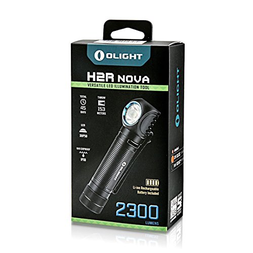 Olight® H2R Nova 18650 LED Stirnlampe Kopflampe Taschenlampe aufladbar mit CREE XHP50 LED Max 2300 Lumen,1 x 18650 3000mAh Akku (neutralweiß, kaltweiß) - 7