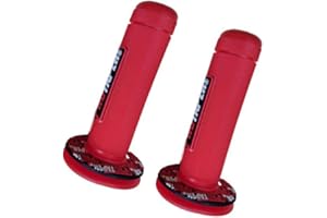 NICOLIE Empuñaduras para Manillar de Motocicleta, Empuñaduras de Goma para 7/8" - Rojo - 22mm