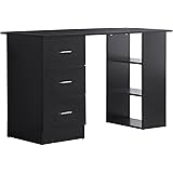 HOMCOM Scrivania PC con 3 Ripiani e 3 Cassetti per Camera e Ufficio, Scrivania Moderna in Legno MDF Salvaspazio, 120x49x72 cm