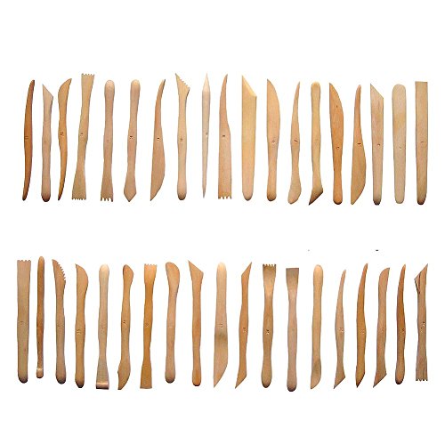 Hrph 38pcs 8-Zoll-Holz-Plastik-Lehm-Keramik Mini Schärfen Modellieren DIY Werkzeug-Satz - 2