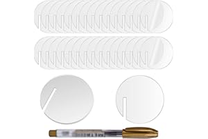 EIHI marqueur verre - 30 pièces marqueurs d'identification+1 marqueur de verre - rond transparent Boisson Étiquettes - Marqueurs pour Boissons Acrylique - Fête Boisson Étiquette