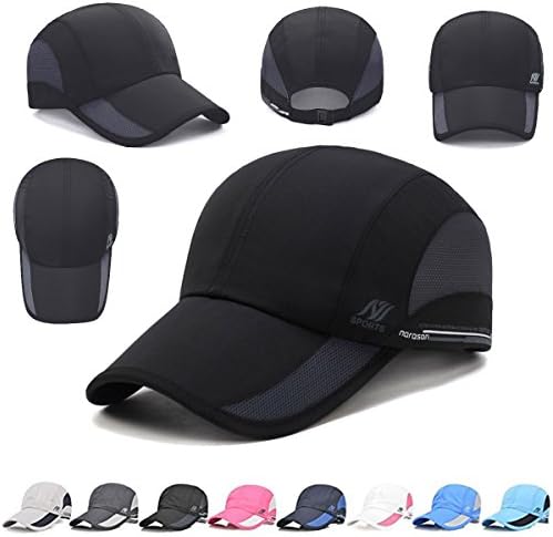 Golf Mesh Cap - Quick Dry,Waterproof Breathable Mesh, UV Protection - Unisex Adjustable Baseball Hat for Sports Running Fishing Hiking Outdoor - M&amp;H (Black)