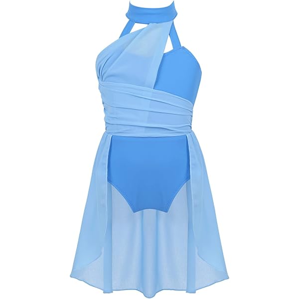MSemis Enfant Fille Robe Danse Classique Asymétrique Justaucorps