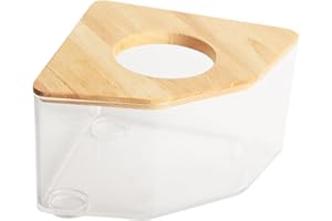 PLUSHCEWT Hamster Sand Bath Bathtubs,Hamster Bath,Hamster Bathtub for Hamster Sand Bath Syrian,Hamster Bathtub Box,Transparent Hamster Bathroom with Wooden Lid,for Syrian Hamster Guinea Pig Rat Mice