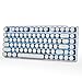 Produktbild Verdrahtete Mechanische Spieltastatur Eisblau Hintergrundbeleuchtung Mit Cherry MX Braune Schalter Steampunk Retro Vintage Schreibmaschine Style Keycaps 82 Tasten Mini Keyboard Weiß Magicforce by Qisan