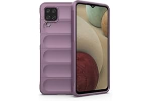 SEAHAI Etui do Samsung Galaxy A12 / M12, solidne, odporne na wstrząsy, miękkie, silikonowe etui z poduszką powietrzną, gumowe etui o dużej wytrzymałości, ultracienkie etui - jasnofioletowe