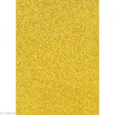Preisvergleich Produktbild Glitterkarton 20x30cm brillant, 1 Bogen, gold