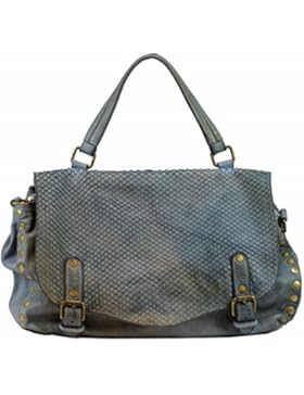 Bozana Bag Paris used blue Italy Designer Damen Ledertasche Handtasche Schultertasche Tasche Leder Shopper Neu