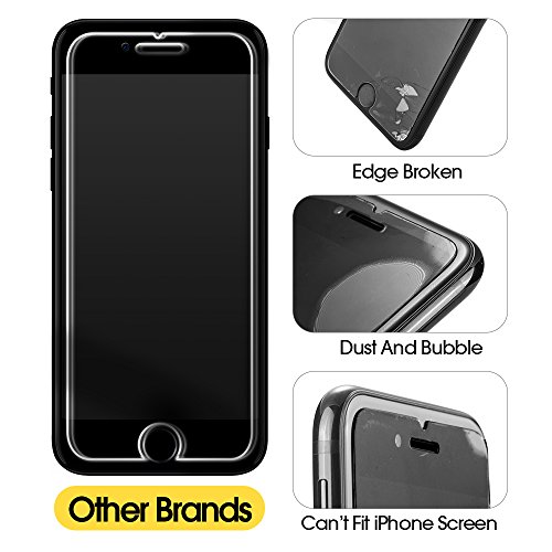 iPhone 8 7 Screen Protector, Humixx Slim 3D Curved Full Coverage Shatterproof 9H Tempered Glass Screen Protector [Anti-blue Light] [Anti Fingerprint] HD Screen Cover Film for Apple iPhone 8/7 (Black)