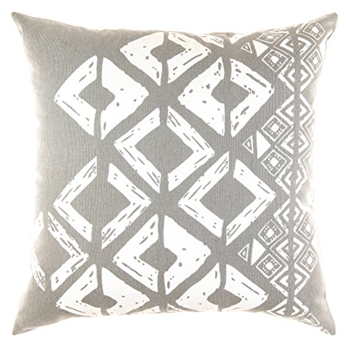 TreeWool®, (2er Pack) Quadratisch Geometrische Design Baumwolle Dekoratives Kissenbezüg (Grau, 45 x 45 cm) - 2