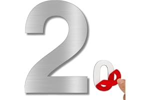 LEIASA | Numéro Adhésif Maison - 150 mm - Acier Inoxydable 304 - Nº 2 - Numéro Hôtel - Numérotation Appartement Portes - Numéro Adresse Maison - Extérieur et Intérieur - Gris 2 (2, 150 mm)