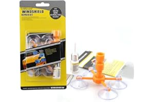 DWZAIN Car Windscreen Repair Kit with Pressure Syringes,with 1 Bottles of Glass Repair Fluid,Car Windscreen Repair Kit for Repair Half-Moon Cracks,Long Line Crack for Crack,Chips and Bulls-Eye Cracks.