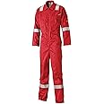 Dickies Pyrovatex Coverall Flame Retardant Overall 32'' LEG FR5402 Boiler Suit Reflective Tape Side Pockets RED TALL 32'' LEG (36T)