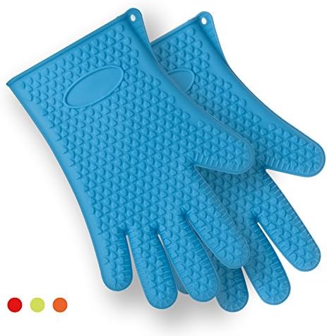 FOXAS® Silicone Heat-Resistant BBQ Gloves Ovan Mitts (Blue)