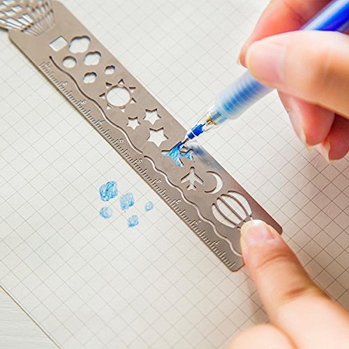 ROSENICE Metall Lesezeichen Herrscher 4pcs Schablone Edelstahl hohl Zeichnung Vorlage - 5