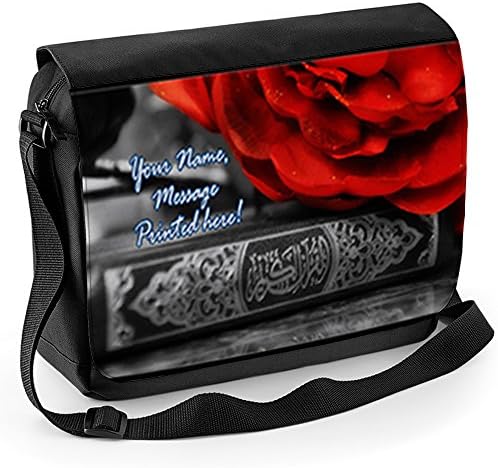 Personalised Islamic Rose St725 School Shoulder Work Messenger College Bag Gift ** Add a Name or Text **