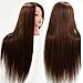 26" 66CM Hairdressing Training Head 30% Real Hair Mannequin Doll Clamp Light Brown