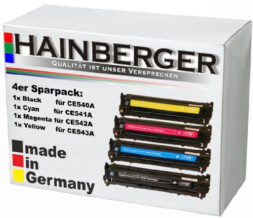 4x Hainberger Toner ersetzt CB540A CB541A CB542A CB 543A - bk 2.200 S.,col je 1.400 S.