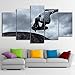 Produktbild BAIYANGYANG Moderne HD gedruckt Leinwand Bilder Frame Wand Kunst 5 Stück Vintage Skateboard Malerei Schwarz Klassische Poster für Kinder Zimmer Einrichtung, 20 x 35 20 x 45 20 x 55 cm, Rahmen