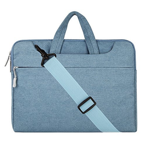 MOSISO Denim Gewebe Hülsen Kasten Abdeckungs Beutel mit Schulter Streifen nur für neues MacBook 12 Zoll mit Retina Display, Blau