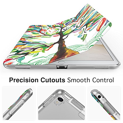 MoKo Hülle für Neu iPad Pro 12.9 2017 – PU Leder Tasche Schutzhülle Schale Smart Case mit Translucent Rücken Deckel, mit Auto Schlaf / Wach Funktion und Stanfunktion für Apple New iPad Pro 12.9 Zoll 2017 Tablet, Glück Baum - 7