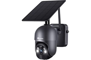 Ctronics 2K 3MP Caméra Surveillance Solaire WiFi Extérieure avec Panneau Solaire Caméra IP sans Fil sur Batterie Détection PIR Vision Nocturne Colorée Audio Bidirectionnel