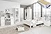 Produktbild Jugendzimmer Landström 164 weiß 7-teilig Bett komplett 140x200 Schreibtisch Bücherregal Schrank Nachttisch Rost Matratze