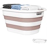 Coverest 25 Litre Katlanabilir Silikon &Ccedil;amaşır Sepeti Akordiyon Katlanır Sele Yer Kaplamayan Taşınabilir Ergonomik Kulplu Day
