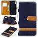 Produktbild Hancda Hülle für Samsung Galaxy A10, Schutzhülle Handytasche Hülle Case Denim Bookstyle Design Leder Tasche Flip Cover Magnet Lederhülle Kartenfach Handyhülle für Samsung Galaxy A10,Schwarz