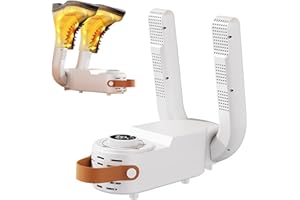 Dhqkqg Secador de Zapatos Eléctrico, Secador de Zapatos con Temporizador, Diseño Plegable, Secador de Botas, Secador de Guantes con UV, Calentador de Zapatos para Secar Zapatos, Botas, Guantes