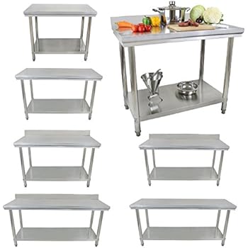 Edelstahl Arbeitstisch 60x45x80cm - Gastro Küchentisch 400kg Belastbar