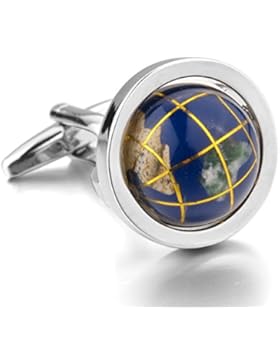 MunkiMix 2 PCS Rhodium Rhodiniert Manschettenknöpfe Globus Hemd Hochzeit Business 1 Paar Set Herren