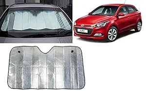 Autopearl Collapsible Mesh Foldable Auto Front / Rear Window Sun Shade Car Windshield For Hyundai I20 Elite (130 * 60 Cm_Silver)