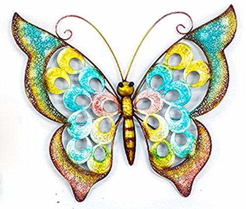Wanddeko Schmetterling Metall 55 cm (920084) Gartendeko Wandschmuck Wandbild
