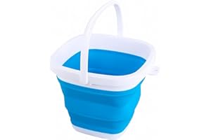 König Design Składane wiadro – nie zajmuje dużo miejsca i jest wytrzymałe – nie zawiera BPA, ergonomiczny uchwyt – do gospodarstwa domowego, na zewnątrz (niebieskie, 3 litry)