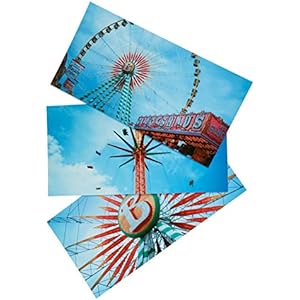 3er Set Postkarten XXL Panorama Kirmes Jahrmarkt