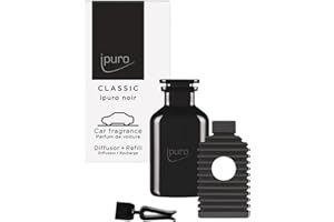 ‎IPURO ipuro Classic Autoduft Clip Set - Autostecker Schwarz + Noir Refill - Autodiffusor für Lüftungsschlitze wiederverwendbar & austauschbar, Orientalischer Duft Eukalyptus Patschuli Sandelholz & Kokosnuss